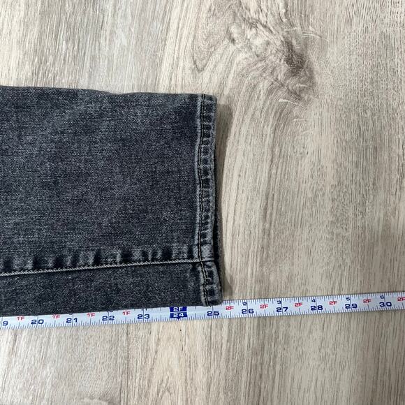 7 for All Mankind Distressed Black Wash Denim Jeans Ripped‎ Knee High Rise 26 - Picture 12 of 13